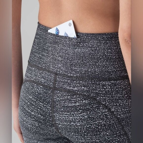 Lululemon Fast & Free Crop II Leggings Nulux 19" Salt Alpine White Black Active - Picture 5 of 11